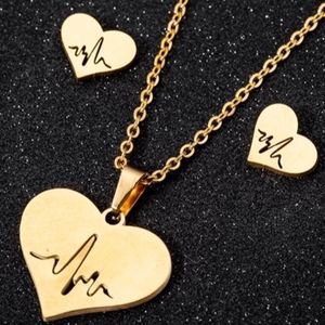 💛2-Pc.📈Stainless📉Steel📈Heartbeat📉Set 💛